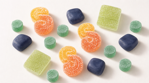 Assortment of real Canadian THC gummies carried at PEPE Cannabis