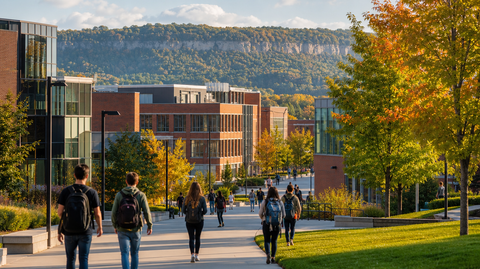 University campus in St. Catharines on a sunny September afternoon